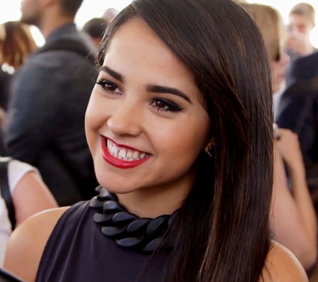 Becky G teeth Gap and Whitening with Braces. 